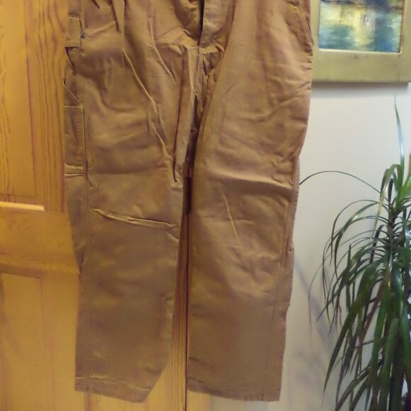 DULUTH TRADING CO. CARPENTER PANTS Style: Flex Fire Hose-Color: Khaki Size:36/32 - Picture 2 of 11